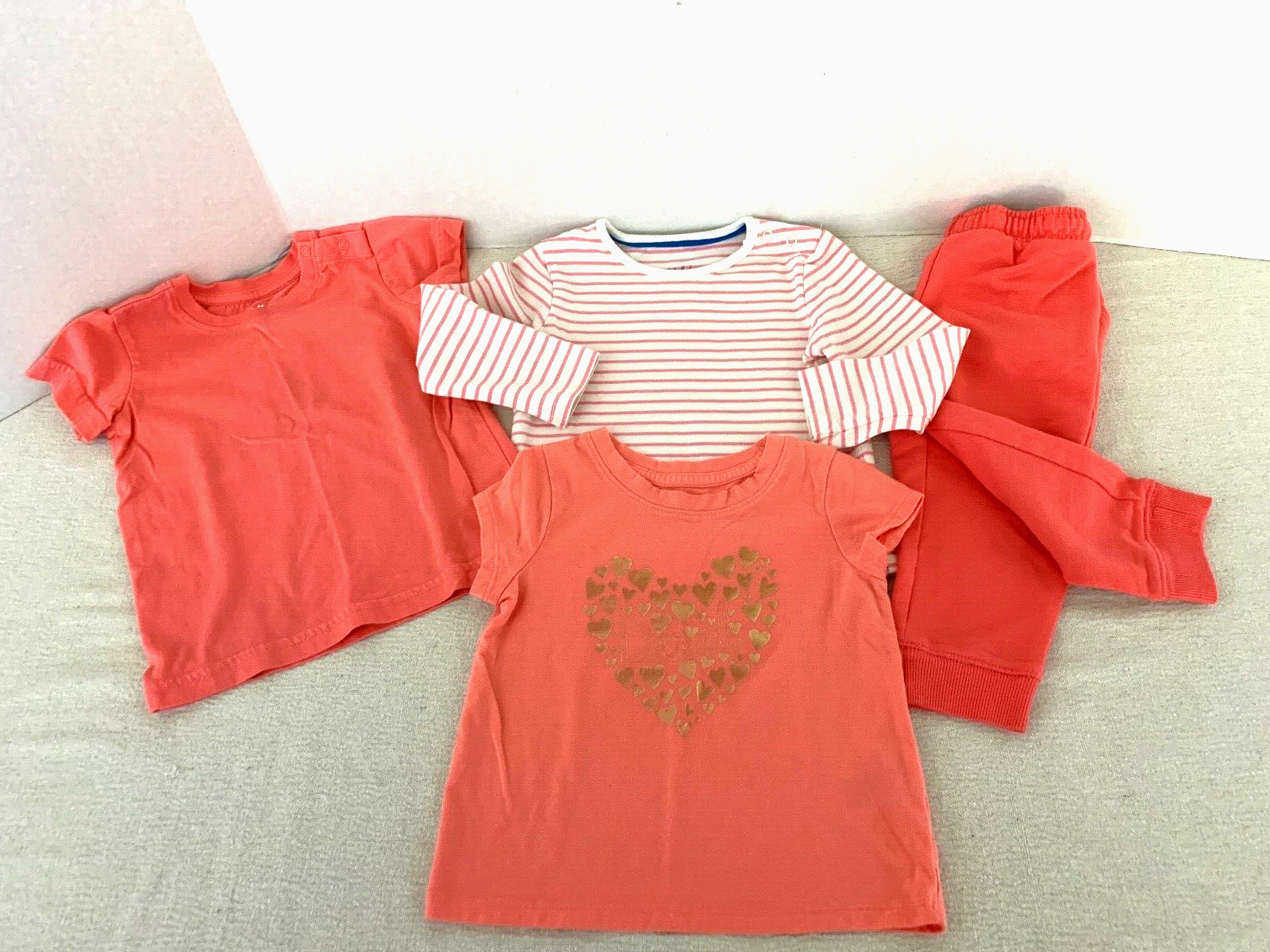 Lot of 4 Mixed Toddler Girls Size 12-24 months Orange / Pink / 3 Tops / 1 Pants
