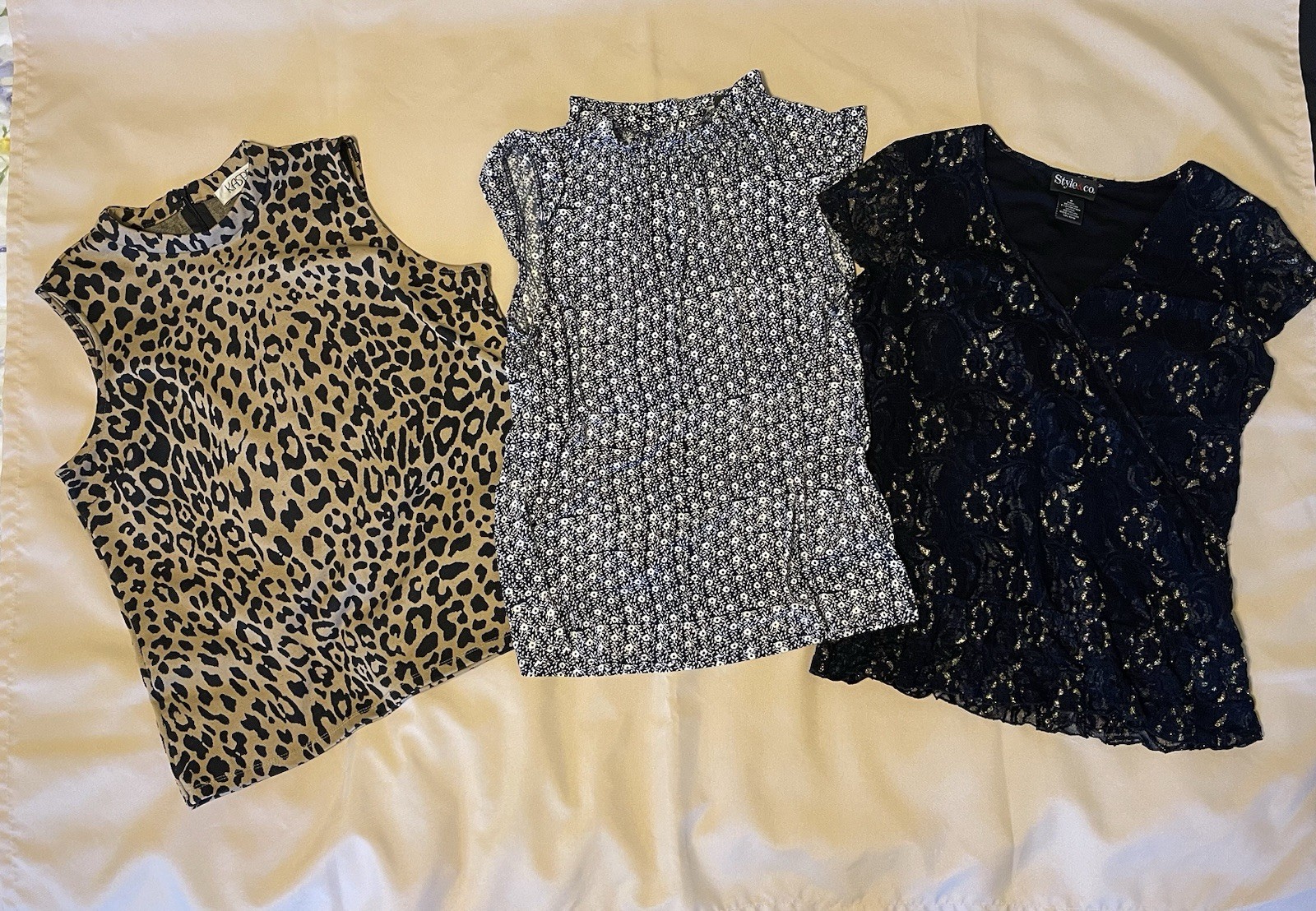 Style & Co Calvin Klein Kasper Womens 8 Top Lot S/M Multicolor Prints