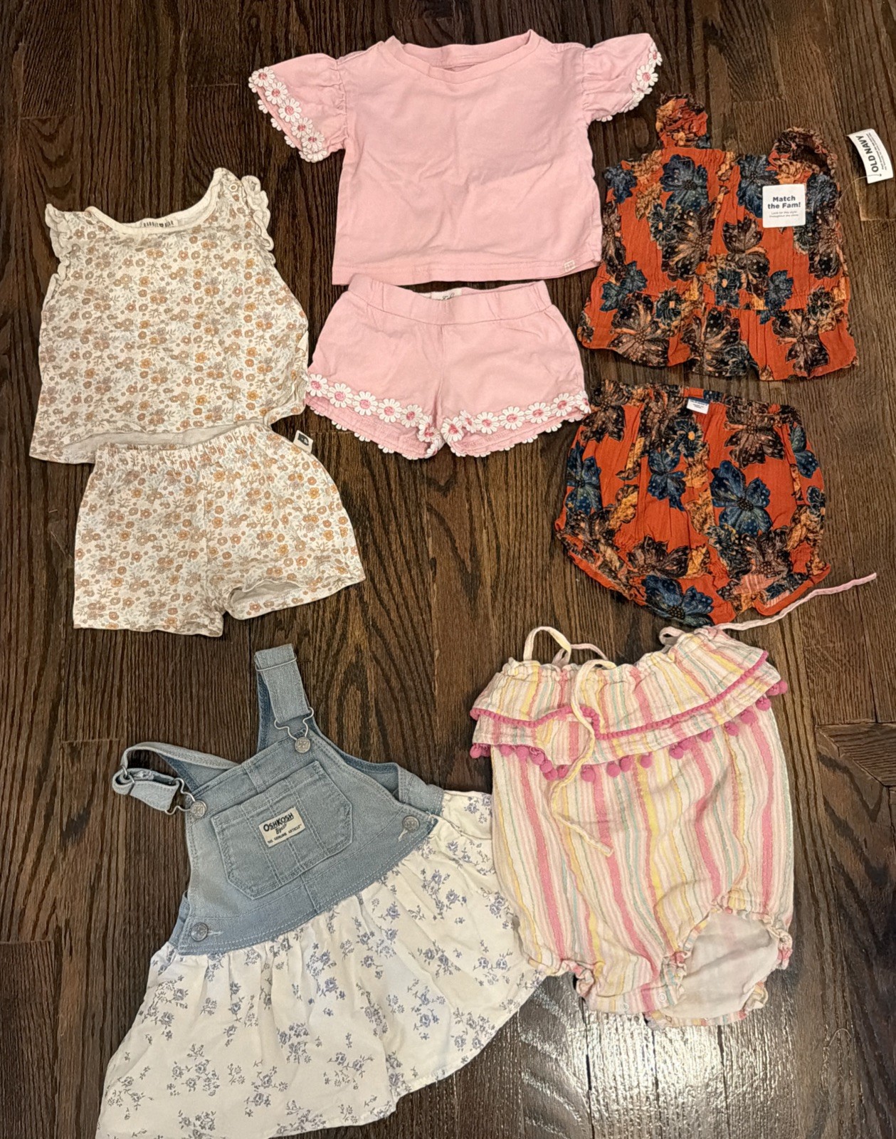 8 Pc Lot Of Toddler Girl-3 Sets/2 Rompers Brand Names-Size 12M/12-18M One W Tags
