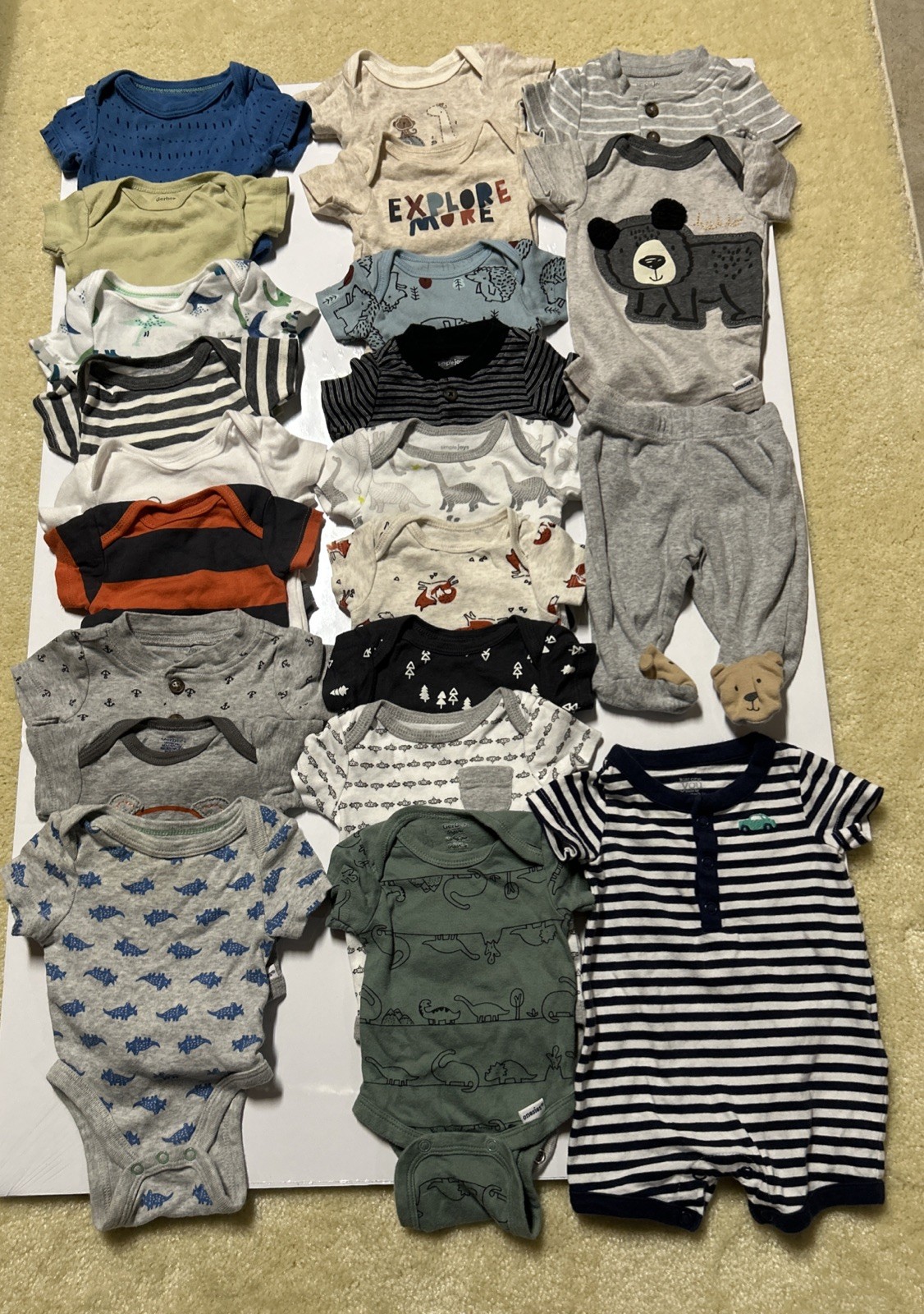 Carter&rsquo;s Gerber Cloud Island Others Infant Boys Clothing Lot of 22 Size Newborn