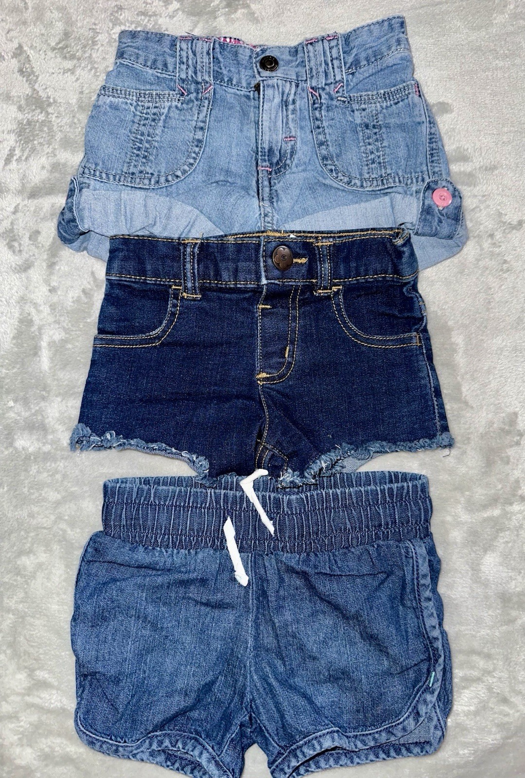 Toddler Girl 2T Denim Blue Jean Shorts Lot of 3 Cat & Jack Lee Granimals