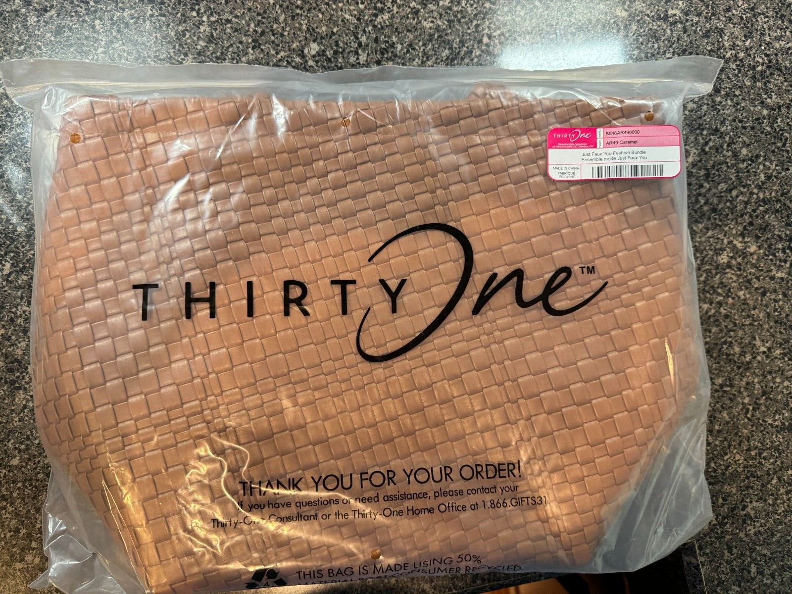 Thirty-One Thirtyone 31 Gifts Just Faux Bundle – BRAND NEW Caramel Woven Leather