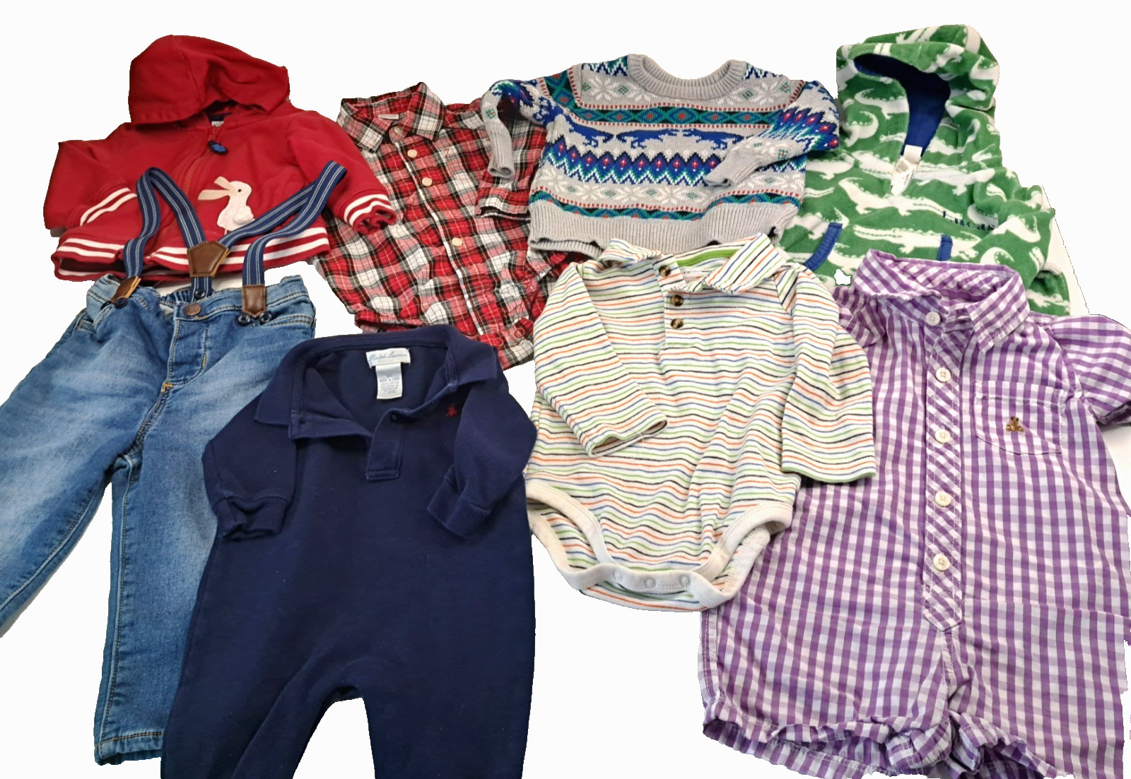Lot of 8 Baby Boys 6-18 Months Clothing Items Preppy Winter Clothing