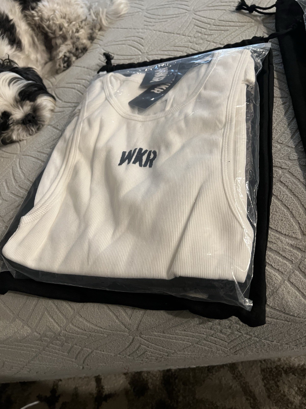 WKR 3-Pack Ribbed Logo Tank Tops Size L Black White Gray Solid