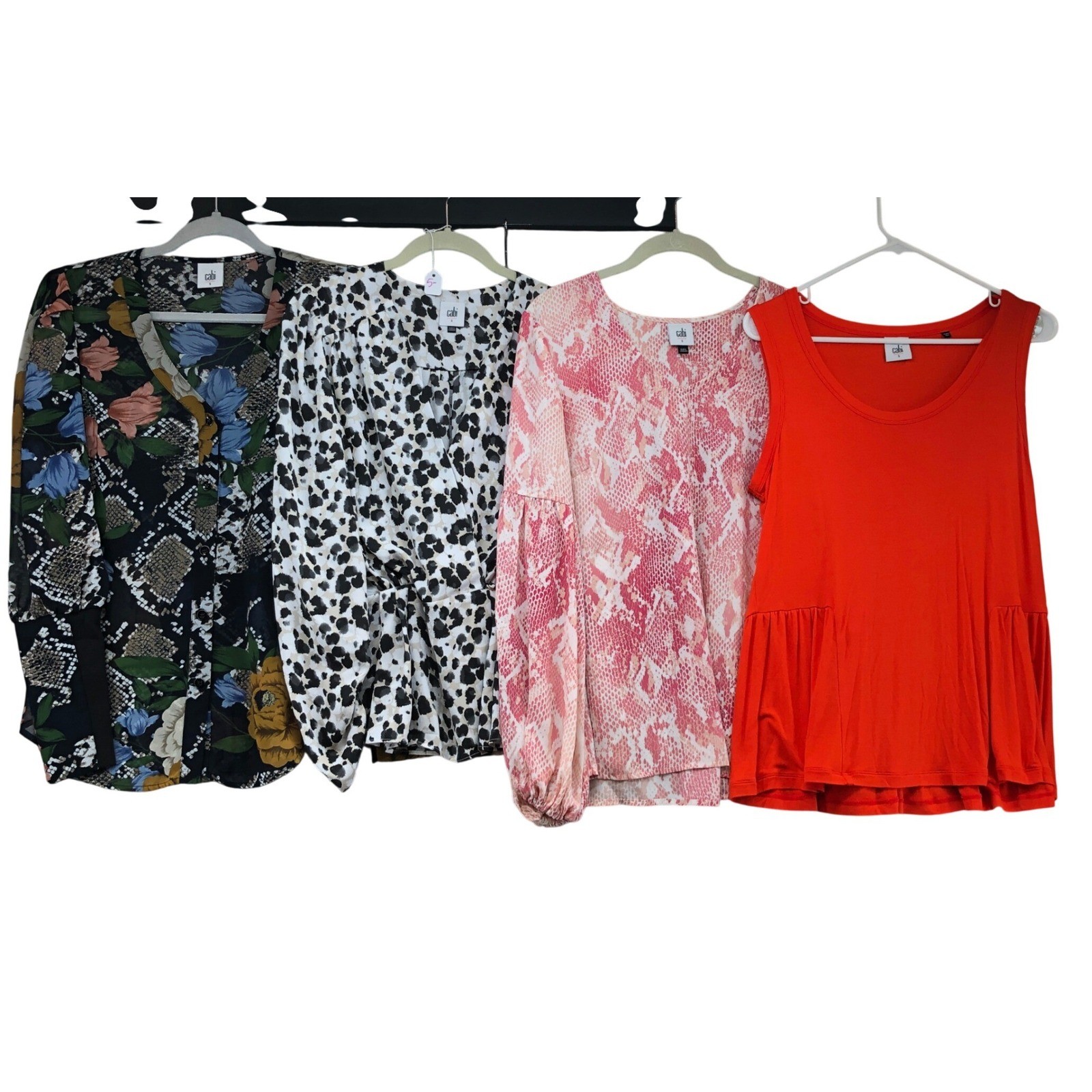 Cabi Tops Lot Womens Small Animal Print Floral Snake Peplum Career Wear Blouse