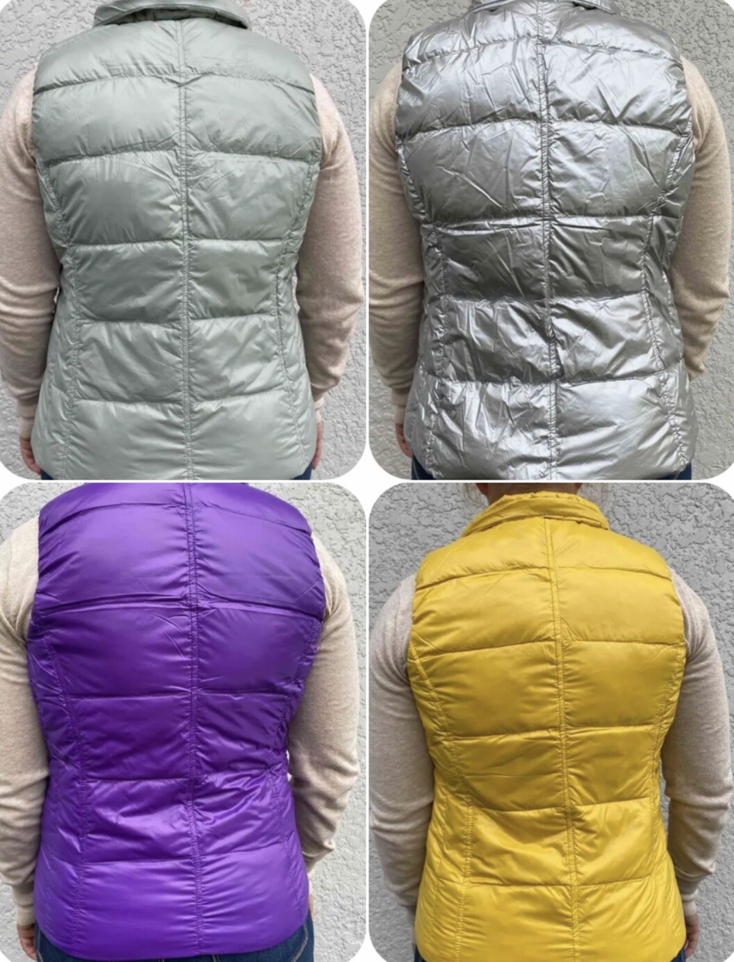 Wholesale Lot Of 75 Women’s Anorak Short Nylon Down Vest Various Colors / Sizes