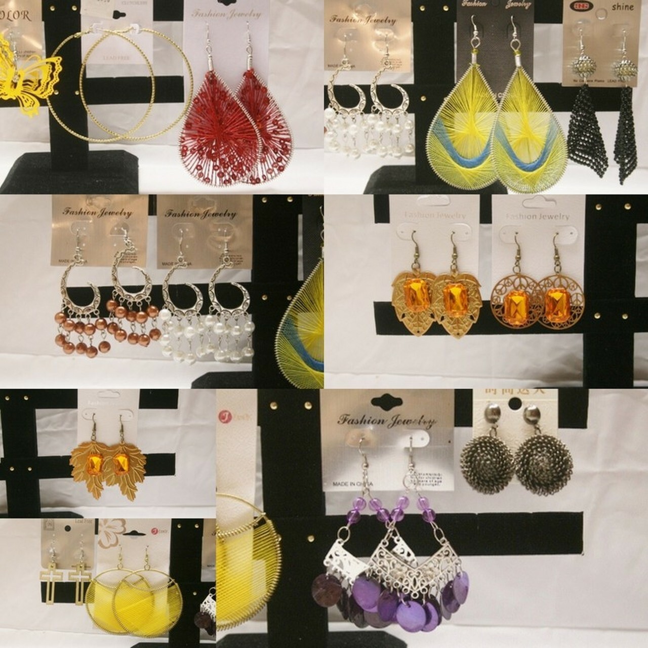 Lot 50 Pairs Wholesale Mix Women Shoes Heels Pumps Sandals Earrings 6 7 8 9 10