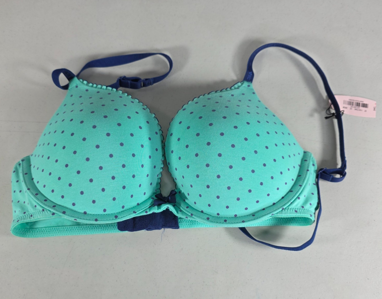 Victorias Secret Push-Up Demi Bra – 34C – Green Polka Dot New with Tags Lingerie