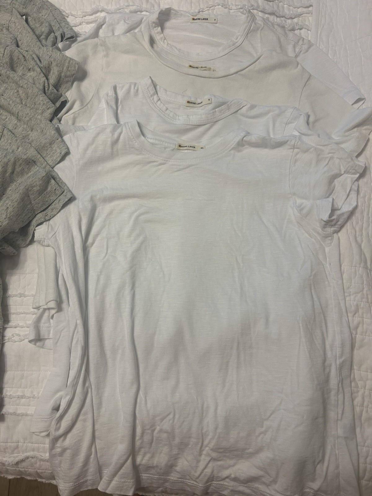 Marine Layer Trie and True CrewWomen’s Lot Solid Gray/White XS/L