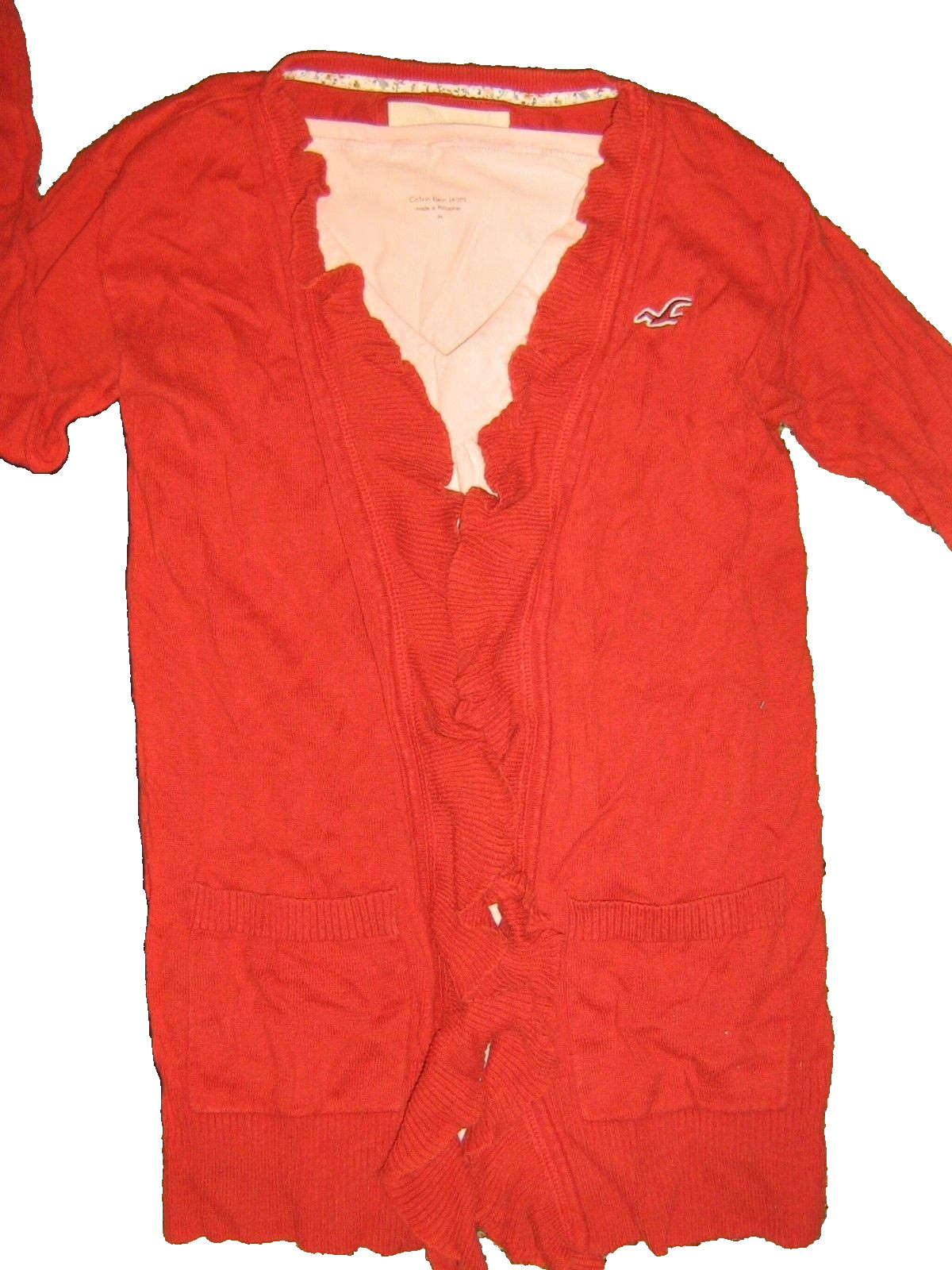 HOLLISTER CALVIN KLEIN womens SMALL S MEDIUM M burch orange sweater peach shirt