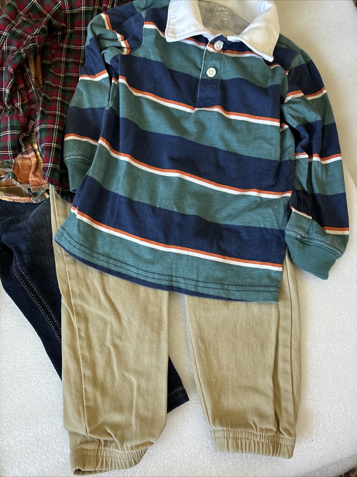 Bundle Lot Of 5 Pieces Size 2T Shirts Pants Gap Carters Crown Ivy Cat & jack
