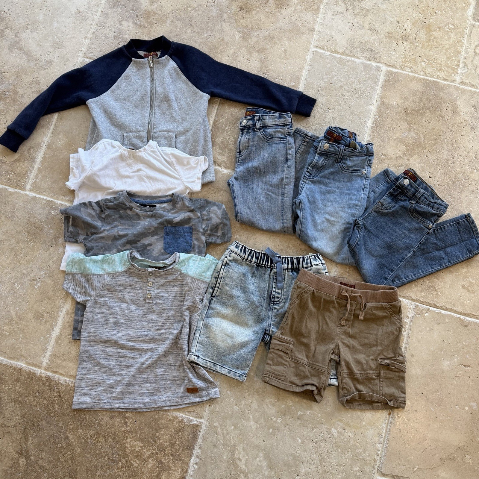 7 For All Mankind Bundle Clothing Lot Boys Size 4T 9 Pieces Shorts Tops Jacket