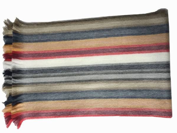 WHOLESALE LOT OF 10 BIGGER SIZE! STRIPED ALPACA JOSE SCARVES 80&Prime; x 12&Prime; 3V