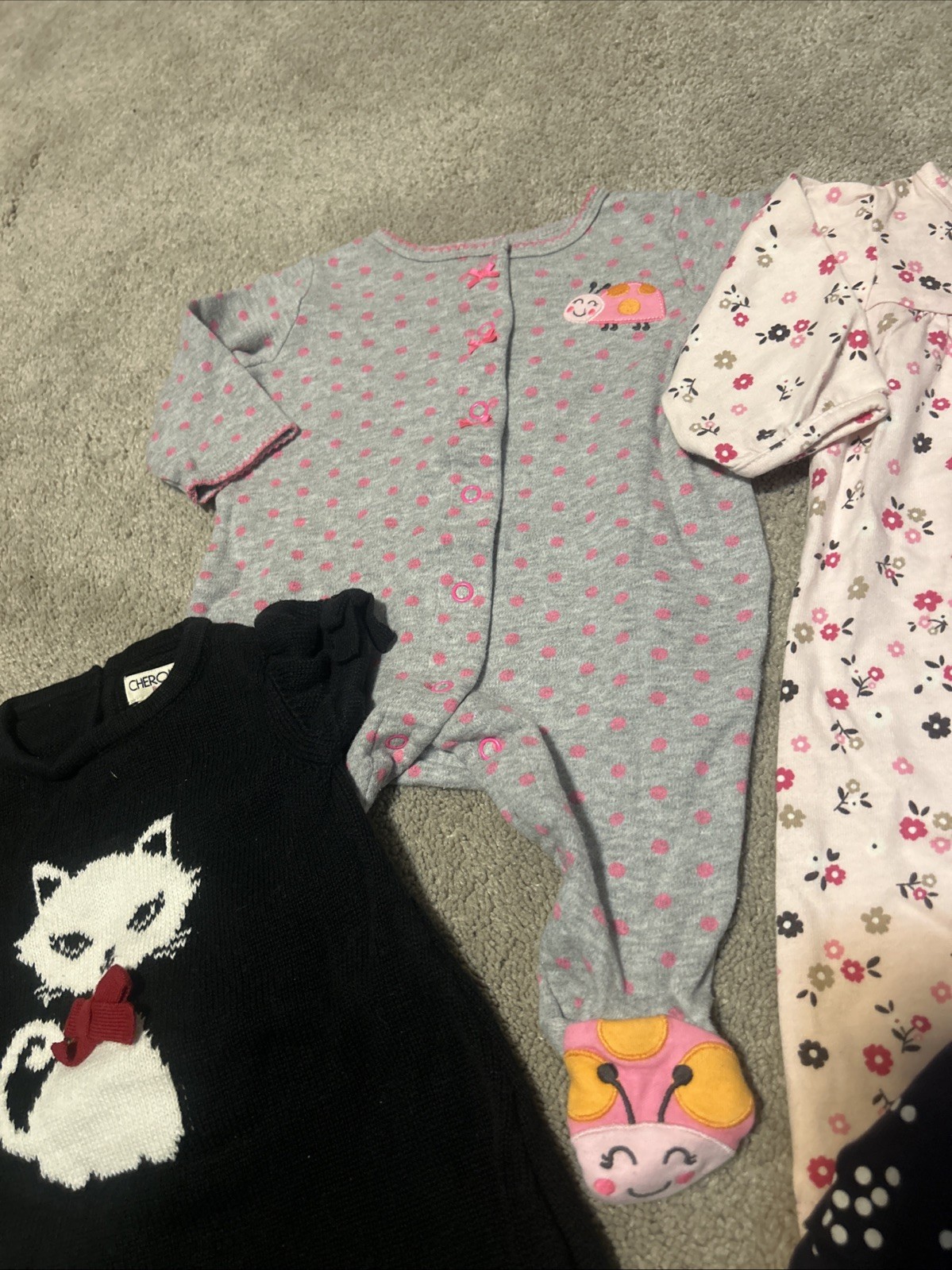 Baby Infant 3M Months Girls Colorful Clothes Lot Set Hearts Pink Winter Cute