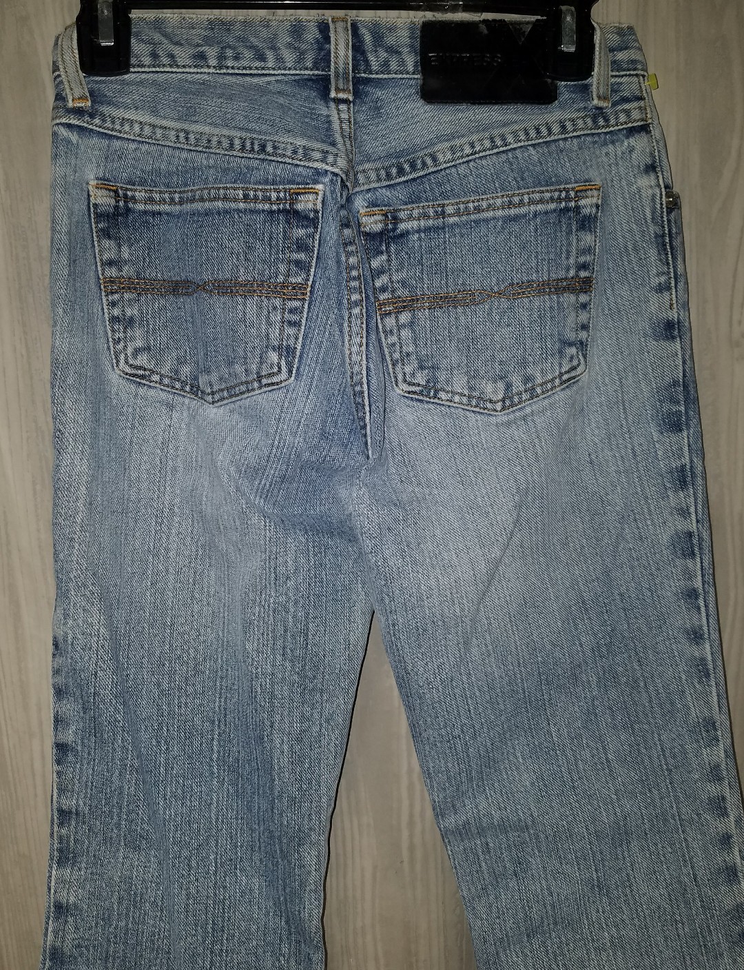 Express Jeans Womens Blue Light Wash Sz 1/2R Flare Low Rise #21