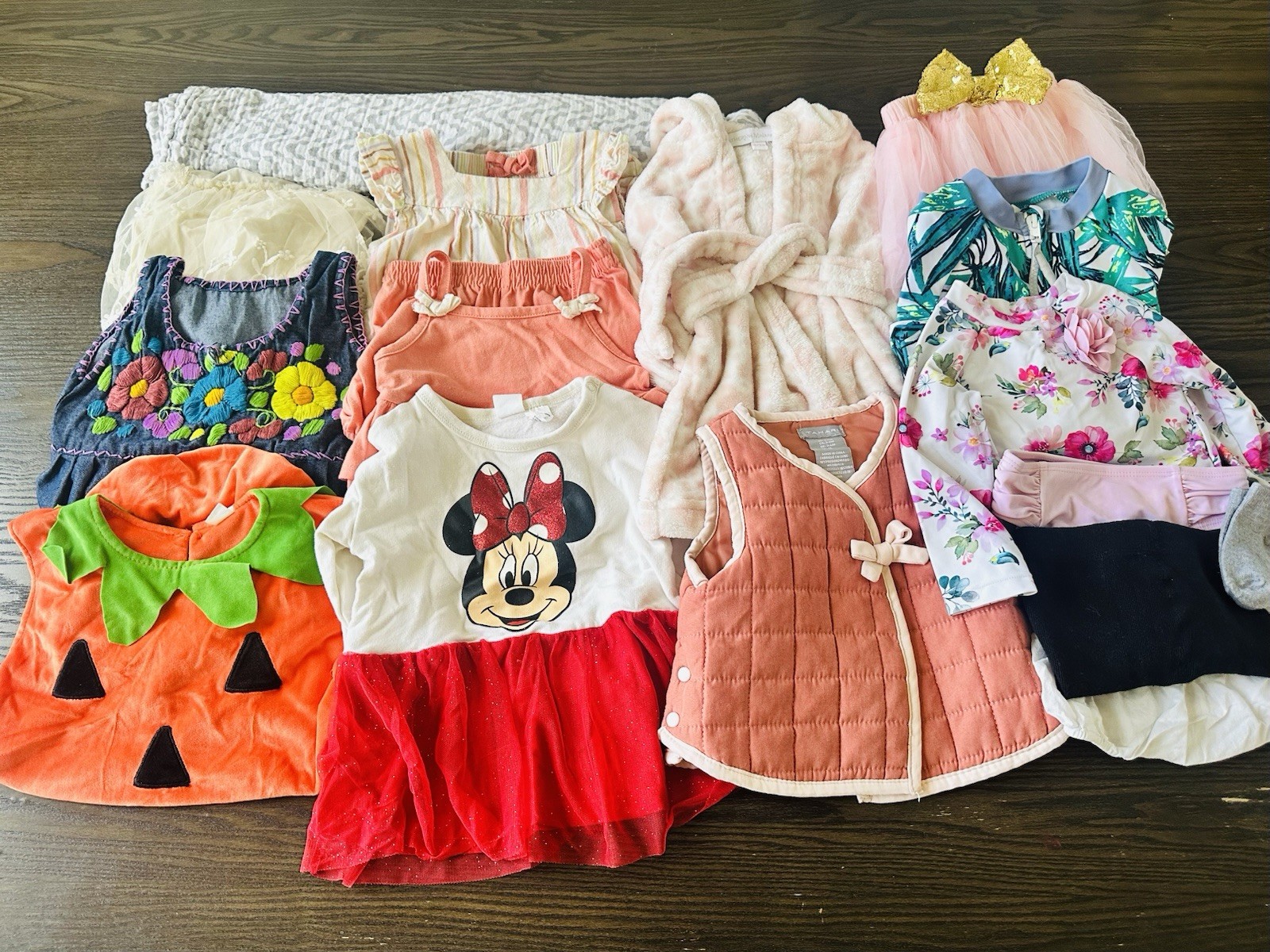 BIG LOT Baby Girl Clothes 6 Months H&M Wonder Nation Tahari Minnie Halloween