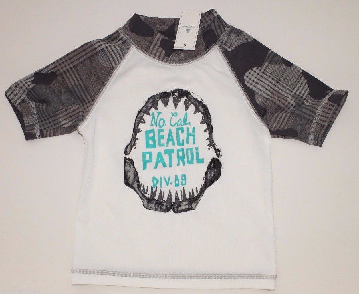 NEW Baby Gap 2011 Shark Mouth Beach Patrol Rash Guard Size 18-24 Months NWT