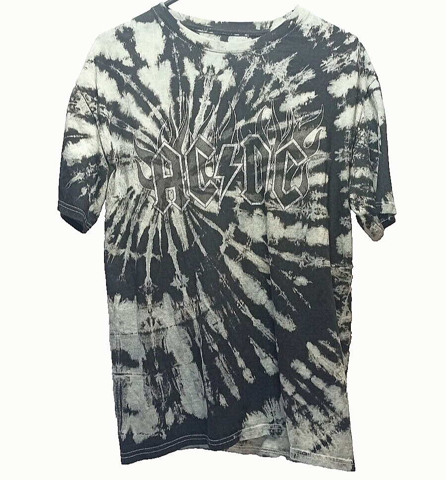 Acdc tye dye large t-shirt clothing rock band concert metal gibson angus young