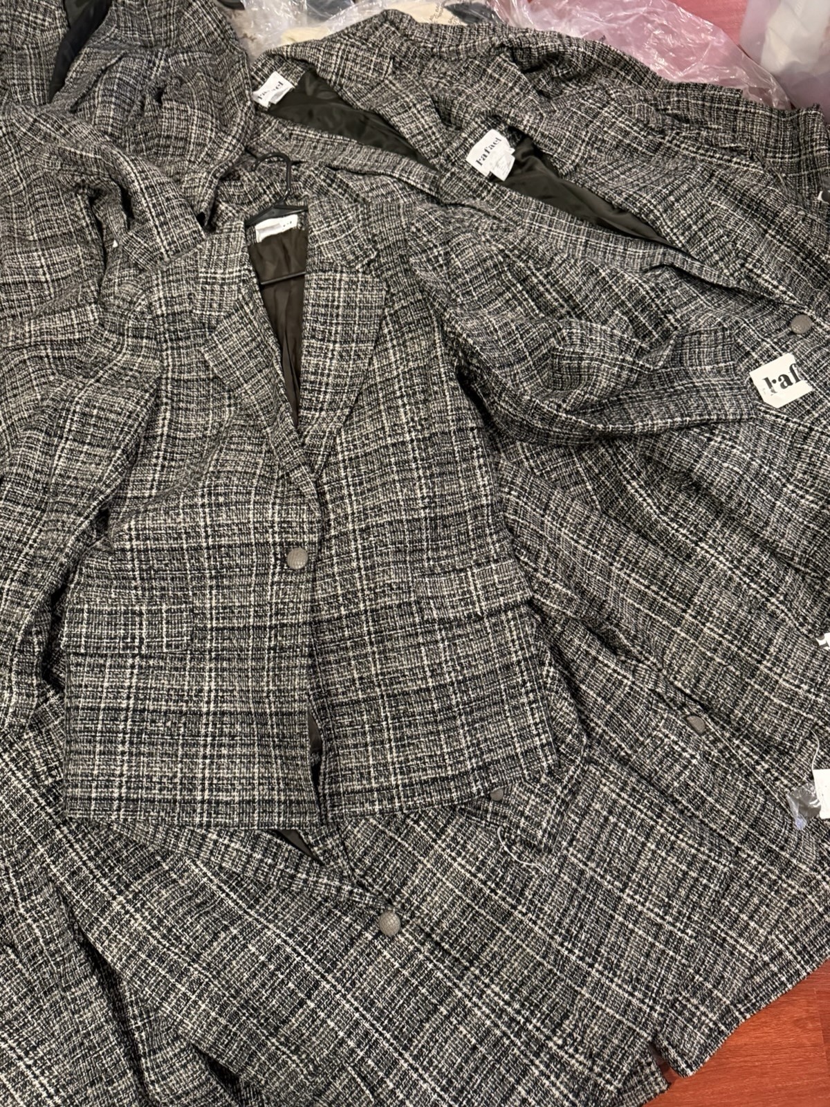 rafact Plaid Blazers Bulk Women Adult Black White Pattern Multiple Pieces