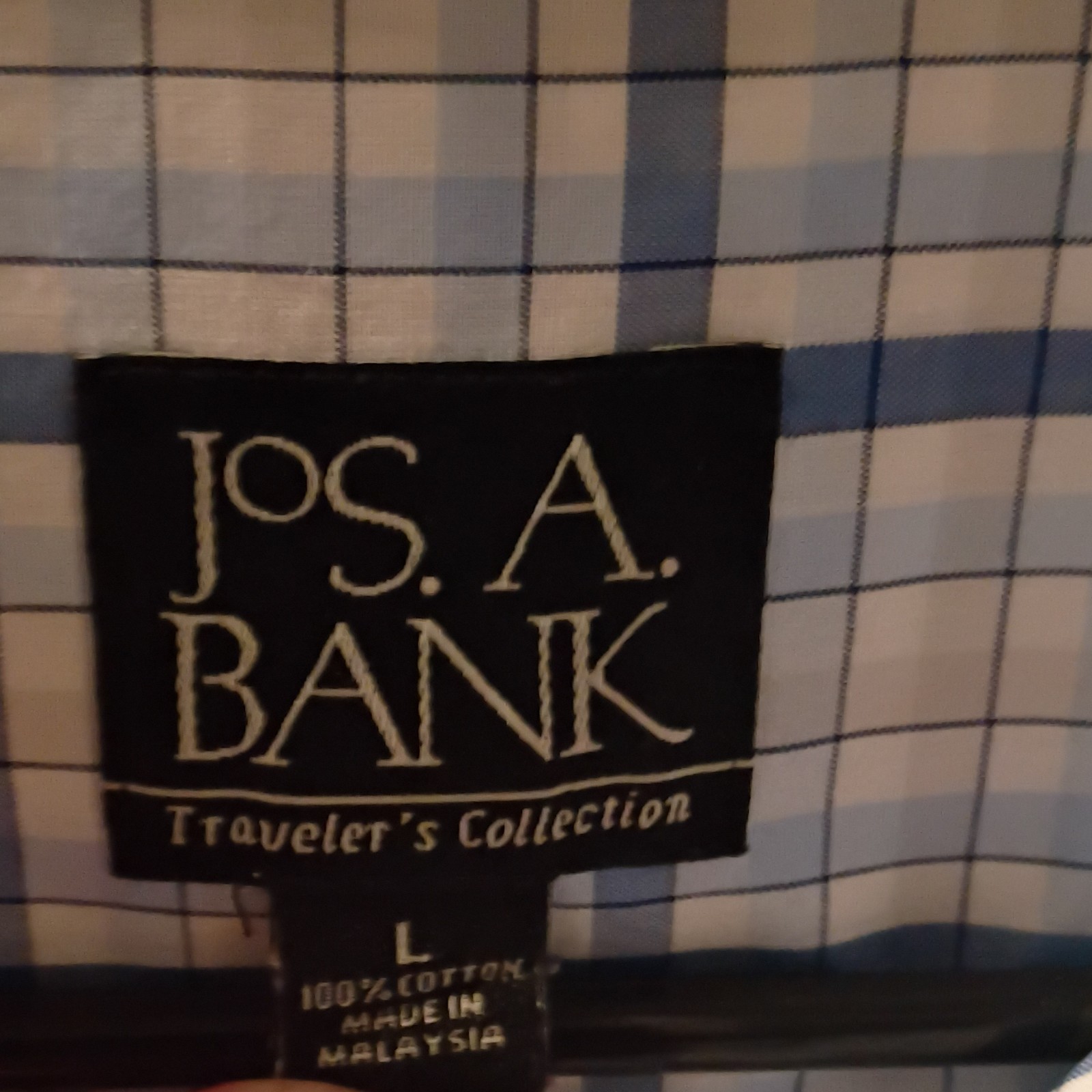 Jos. A. Bank Traveler&rsquo;s Collection Men&rsquo;s L 3-Pack 100% Cotton Check Shirts