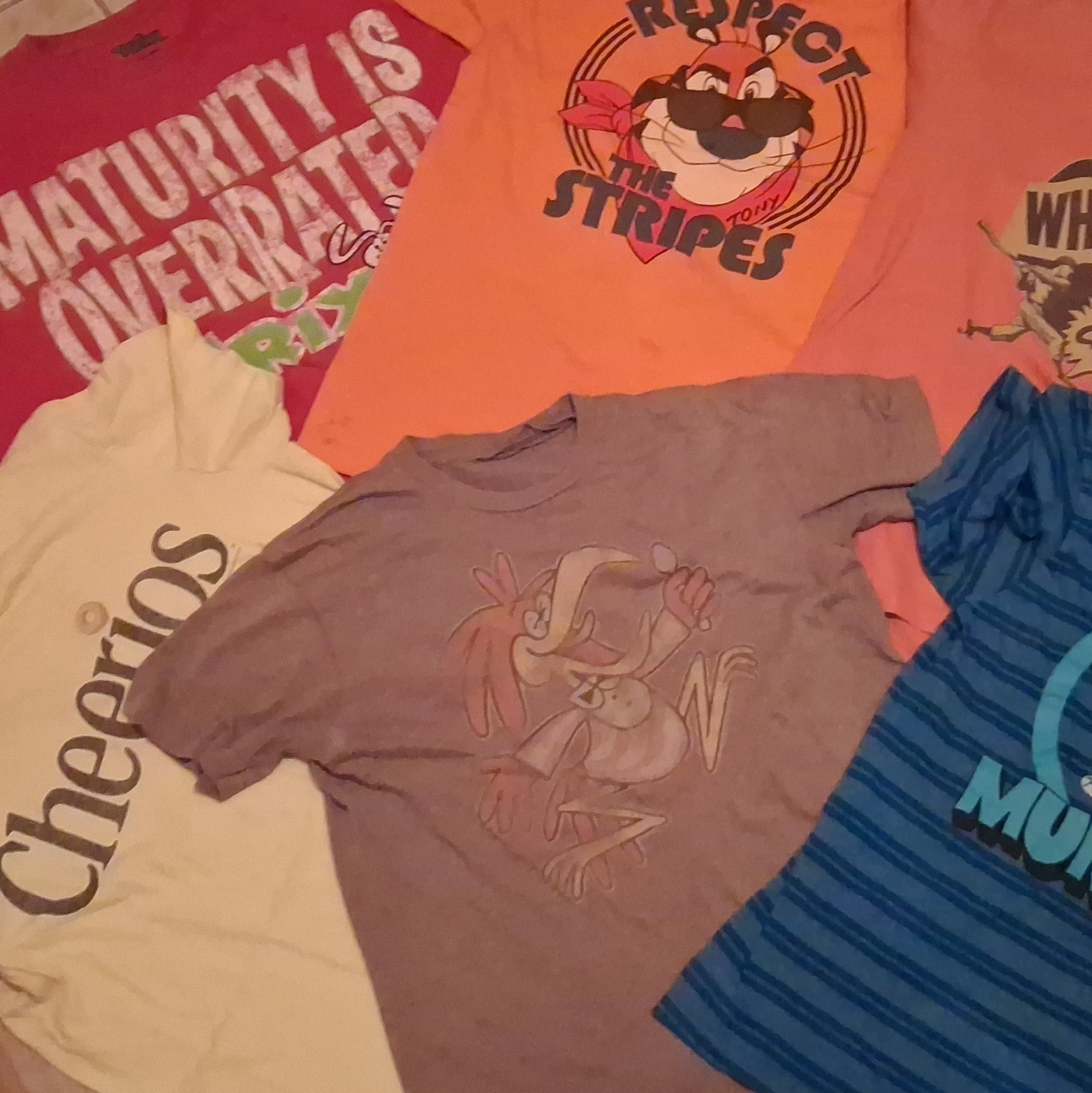Cereal brands Graphic Print T-Shirt Lot Sizes M L XL Unisex Multicolor lot of 6