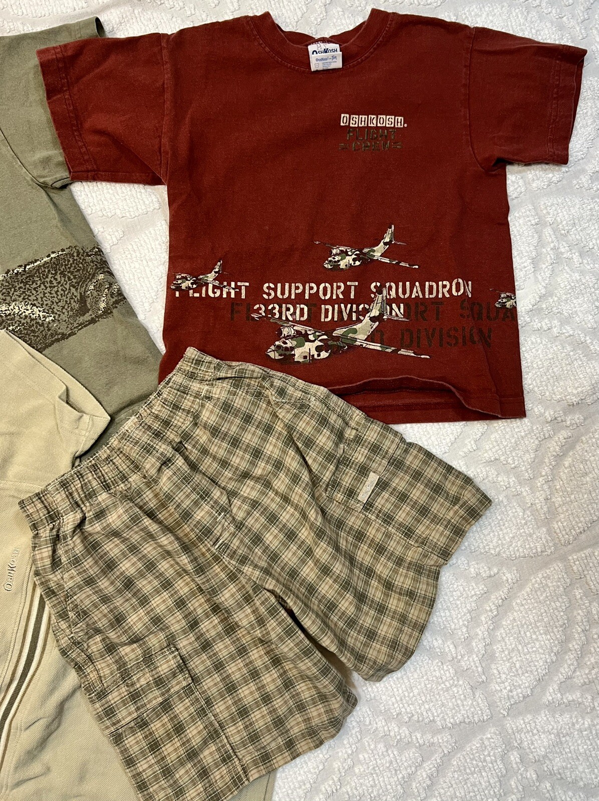 Boy Sz 5/6 OSHKOSH DISNEY Mixed Matching Khaki Outfits Overall Lot 17 Pc Vtg 90s