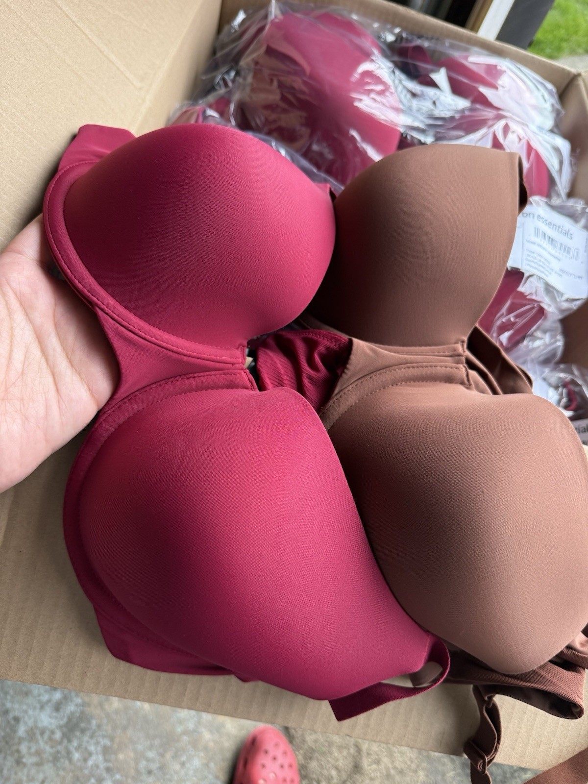 Amazon Essentials Women BraCotton Solid Burgundy Brown size 42A
