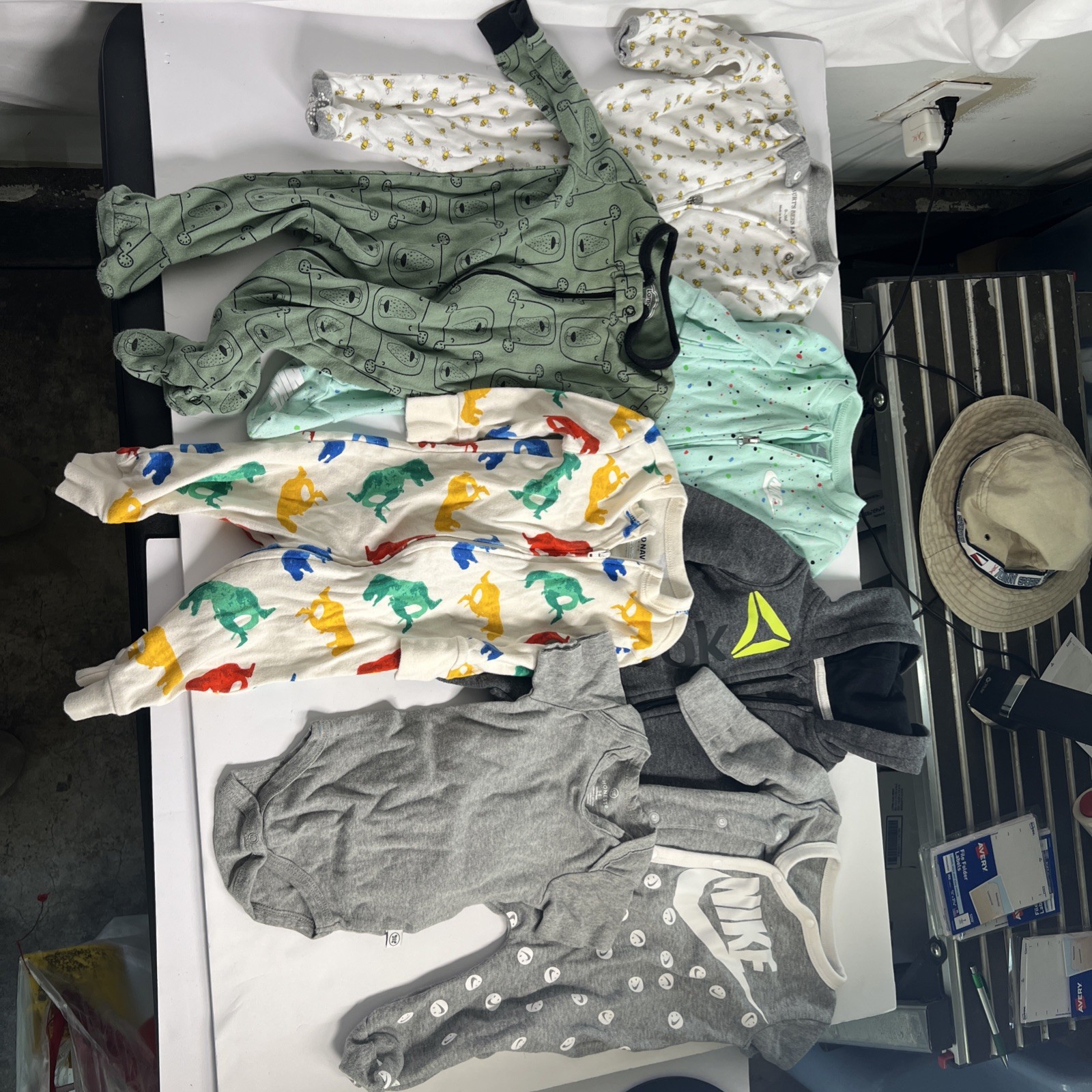 Lot Of Baby Clothes 0-12 Months Boys Honest Burt’s Bees Nike Reebok Lamaze
