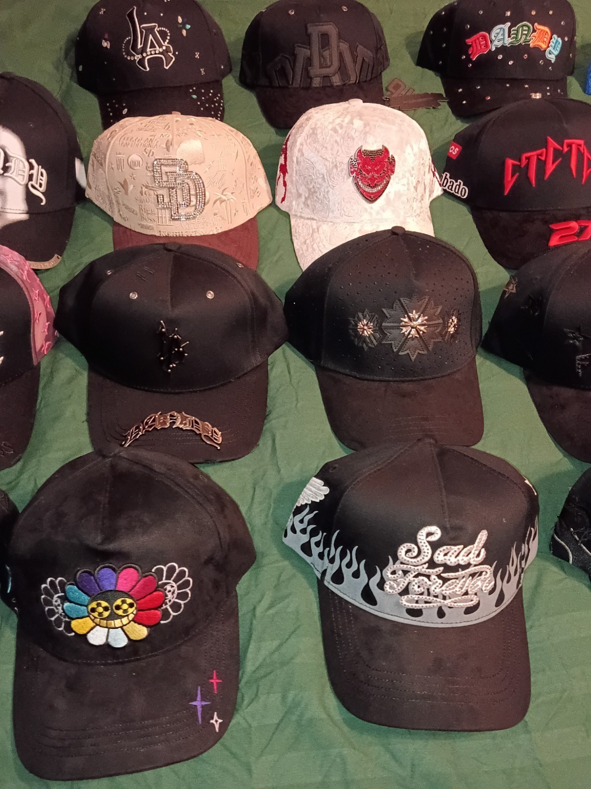 Mixed Lot Graphic Logo Baseball Caps/Hats, Cotton, Unisex Adults, One Size