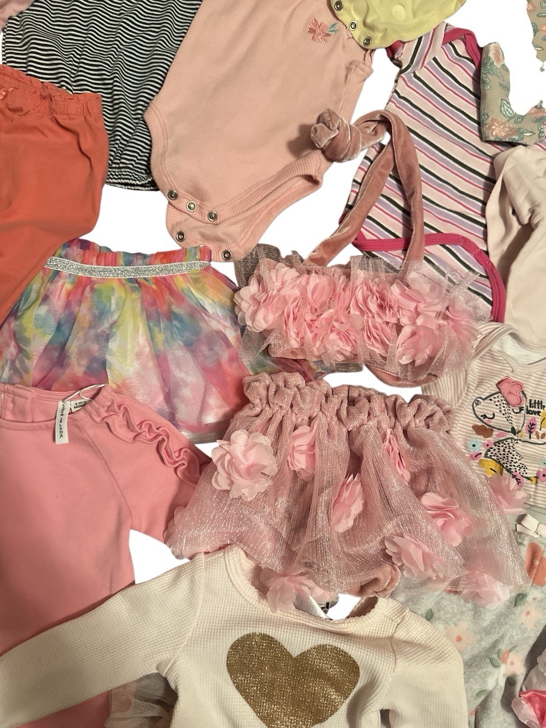 Lot Of 26 Pieces Mixed Baby Girl Clothing Size 0-6, 3-6, 6-9 Months Mixed Brands