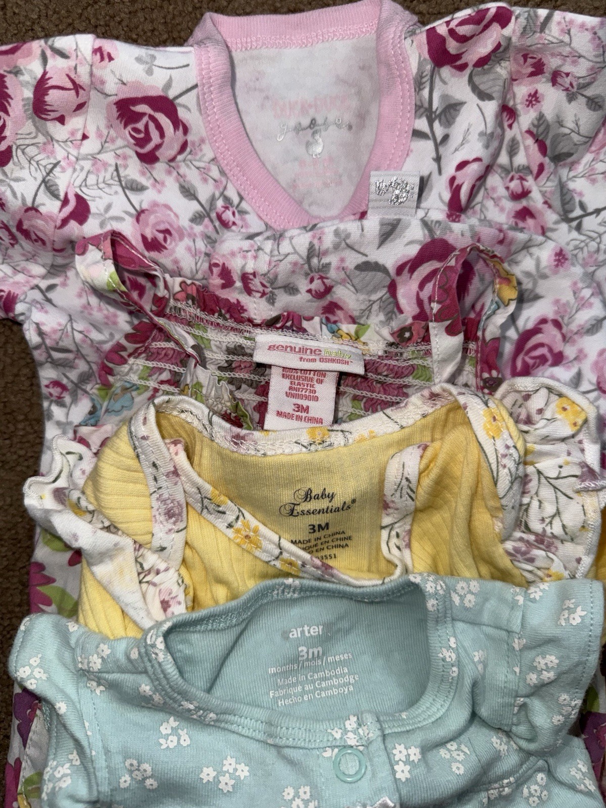 Carter&rsquo;s Kit + Pearl OshKosh Baby Girl Clothing Lot 3M 3-6M 6-9M Tops Bottoms