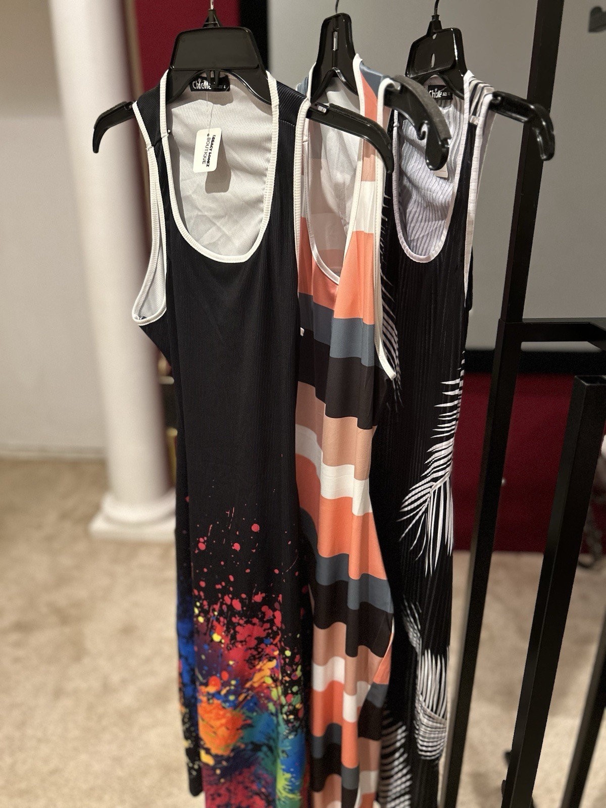 ChicMe Women’s Dress Lot XL Sleeveless Striped Multicolor Casual Polyester
