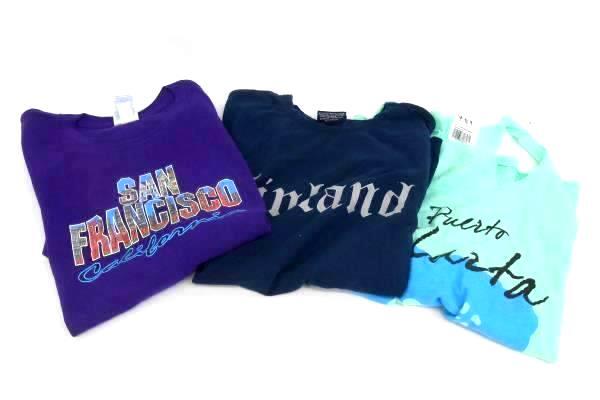 Lot of 3 Women&rsquo;s Medium Vacation Shirts: Puerto Vallarta, Finland, San Francisco