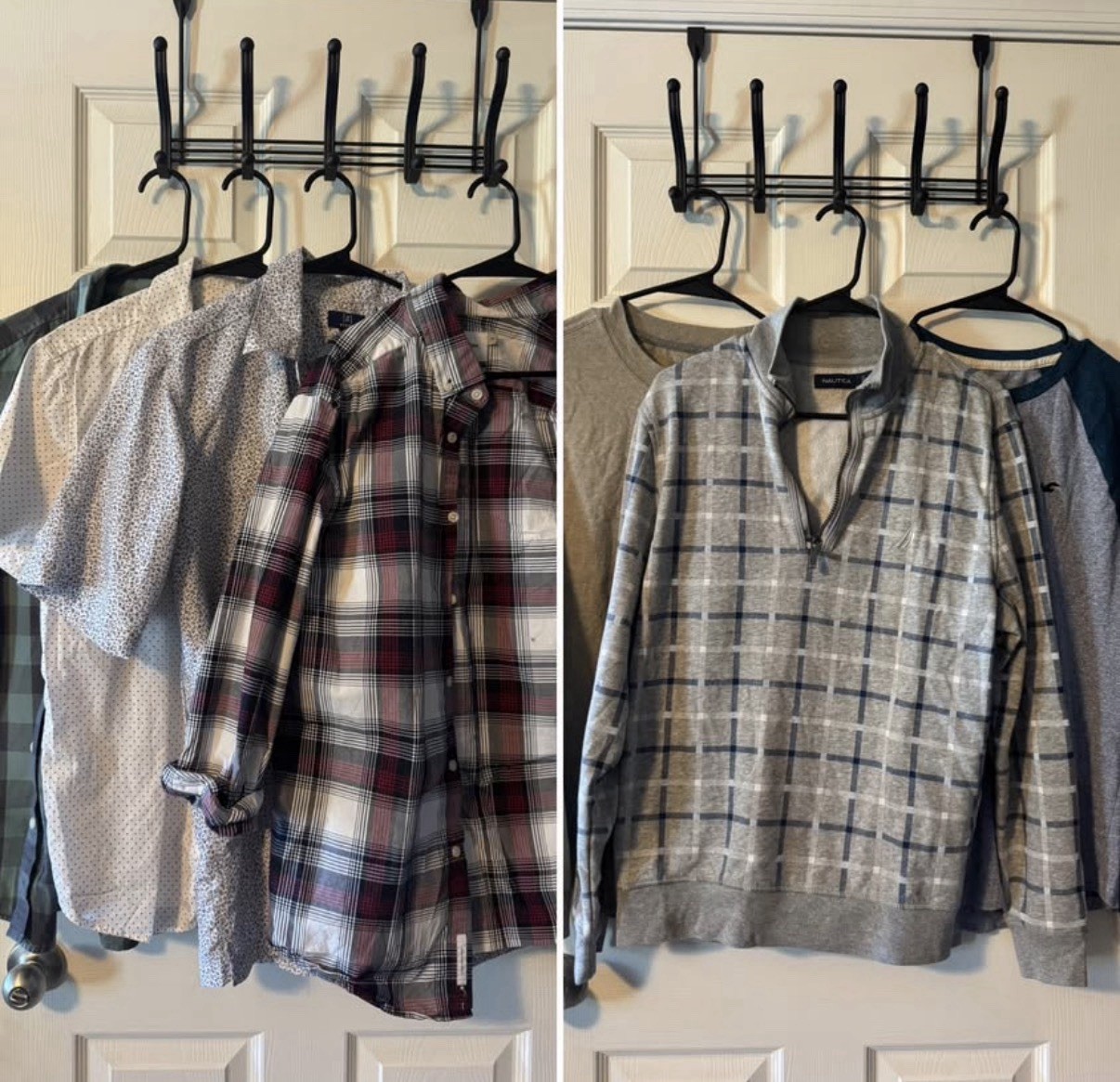 Men&rsquo;s Lot of 7 Casual Cotton Tops Size L Plaid Button-Down & 1/4 Zip