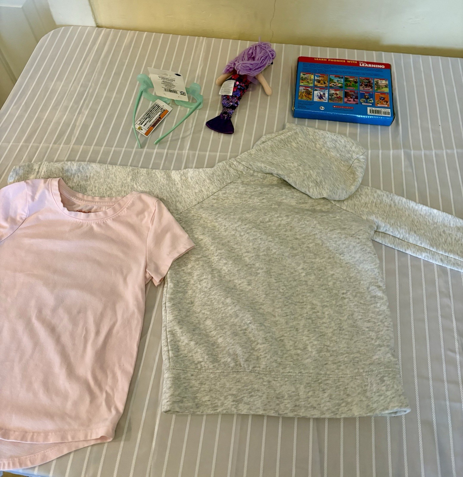 Mix of clothes size 5 Cat & Jack , Old Navy and toys, books