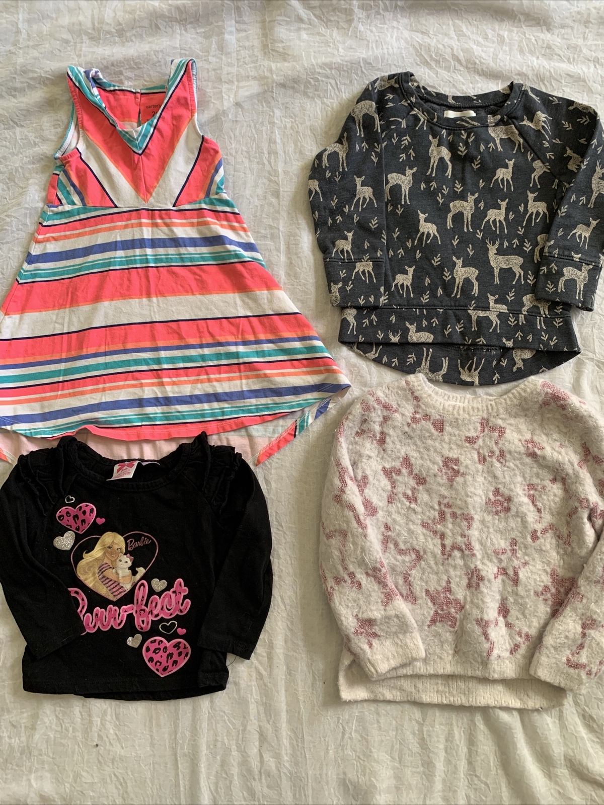 Mixed Clothing Bundle Lot of 4 Pieces Girl&rsquo;s Toddler Size 2T Dress, Sweaters +++