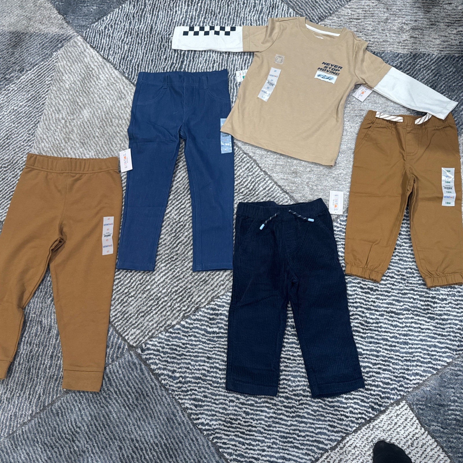 NWT Boys Lot If 5 Garanimals Pants & Shirt Sizes 18 M Thru 4T #
