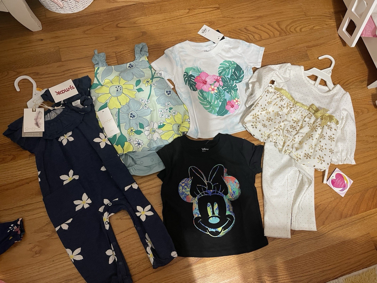 12 Month Baby Toddler Girl Lot, All NWT (Minnie, Jessica Simpson Etc) + Tights