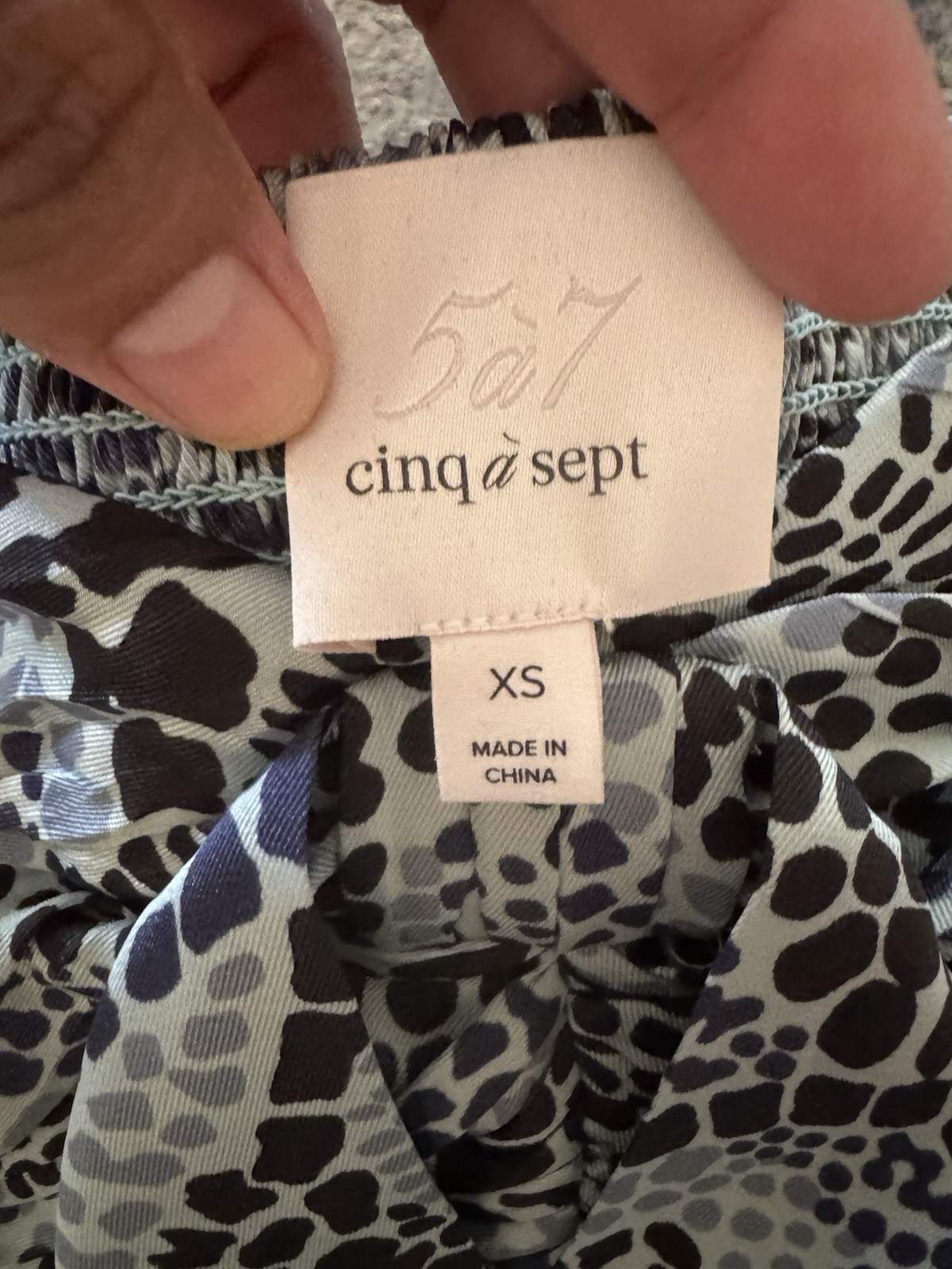 5à7 Cinq à Sept Size XS Mixed Lot Animal Print Smocked Top & Black Knit Sweater