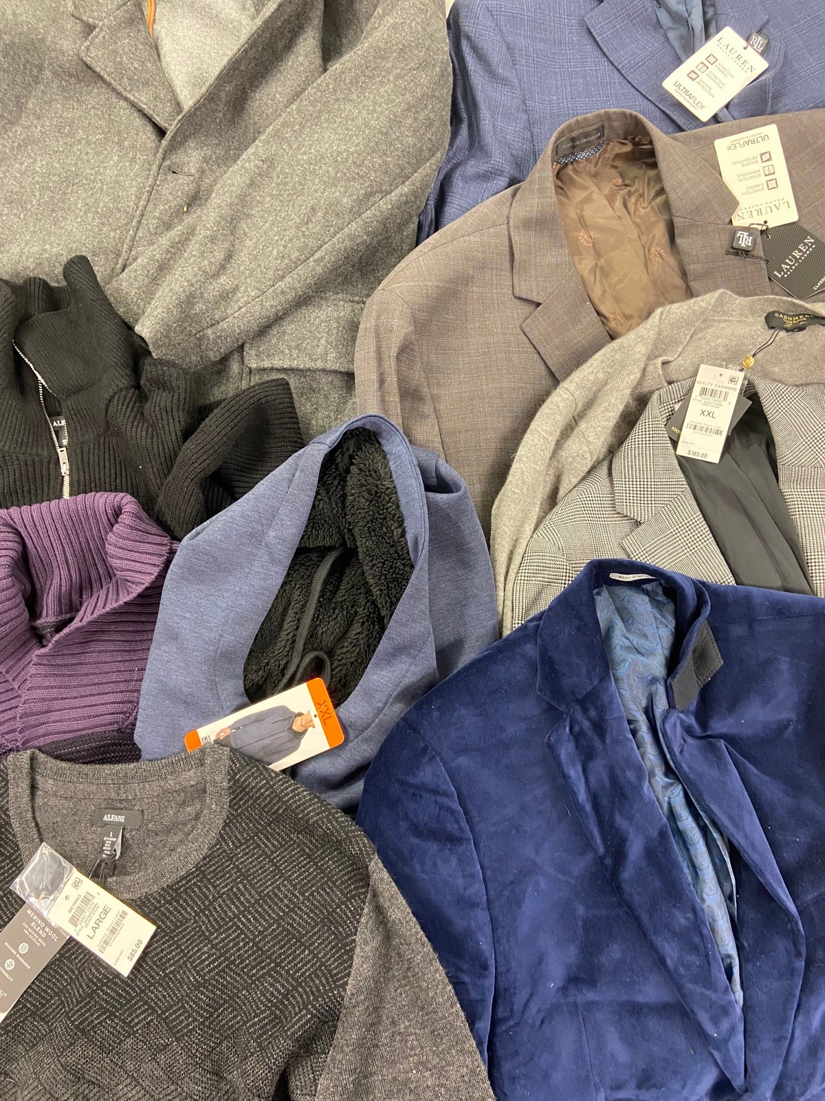 Men&rsquo;s NEW Clothing Wholesale Lot,RALPH LAUREN,ALFANI,CLUB ROOM,10item,MSRP$2,015