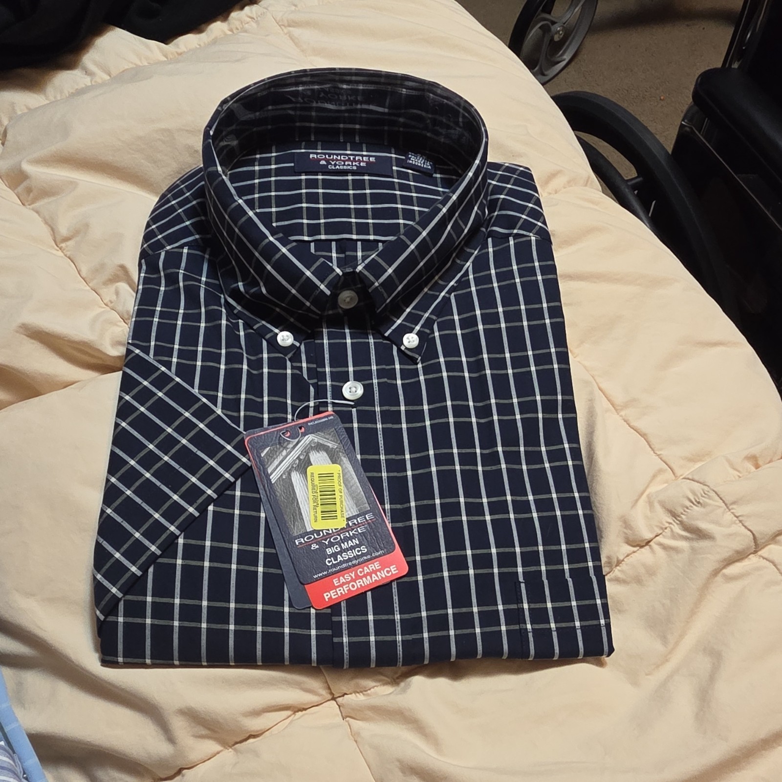 Roundtree & Yorke Men&rsquo;s Dress Shirt Lot Size 2X Plaid/Stripe 60/40 Multicolor