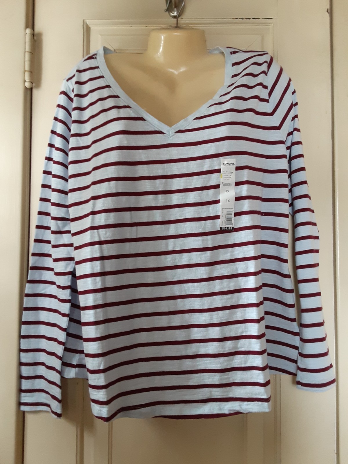 Sonoma Woman&rsquo;s LOT (TWO) Long Sleeve Classic Tee&rsquo;s Size 1X NEW WITH TAGS