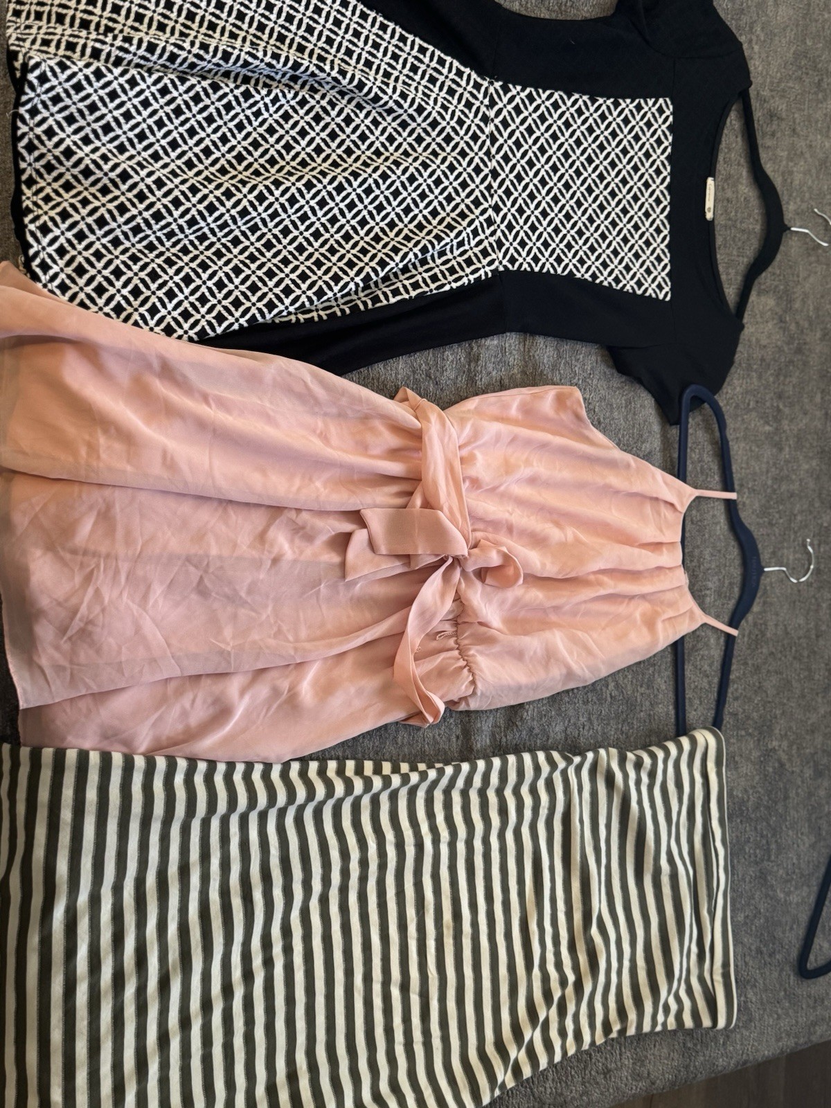A. BYER & RVCA Size M Mixed Lot Pink Dress, Striped & Geometric Rayon