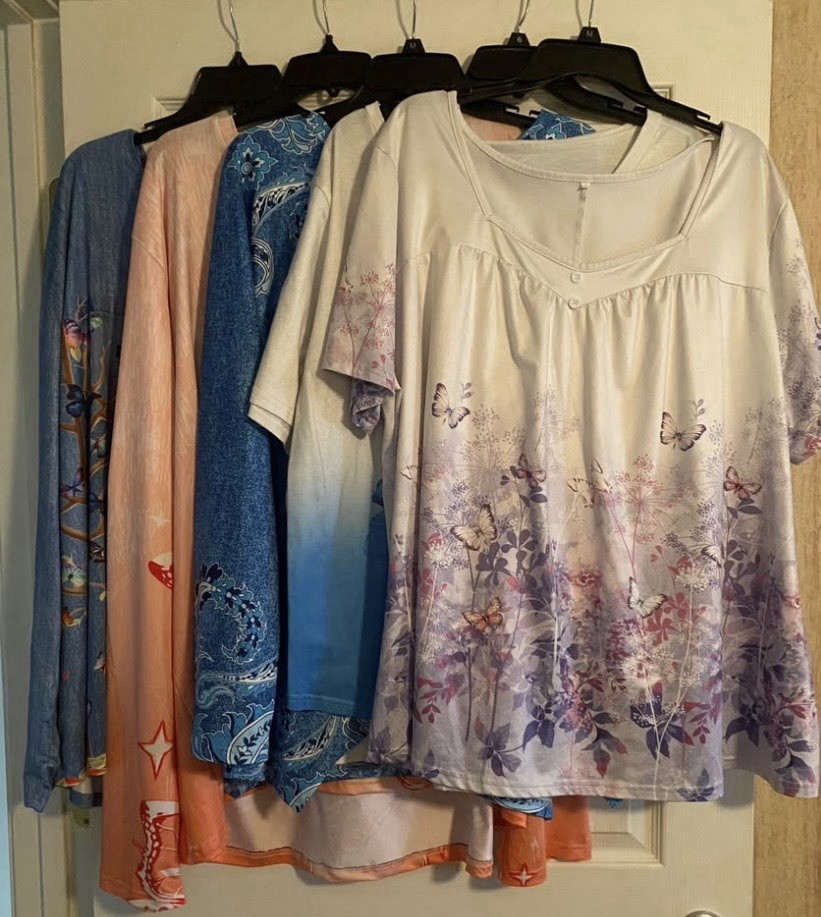 Size 5x Baby Girl Mixed Tops Lot of 5 Butterfly Floral. Long Short sleeve