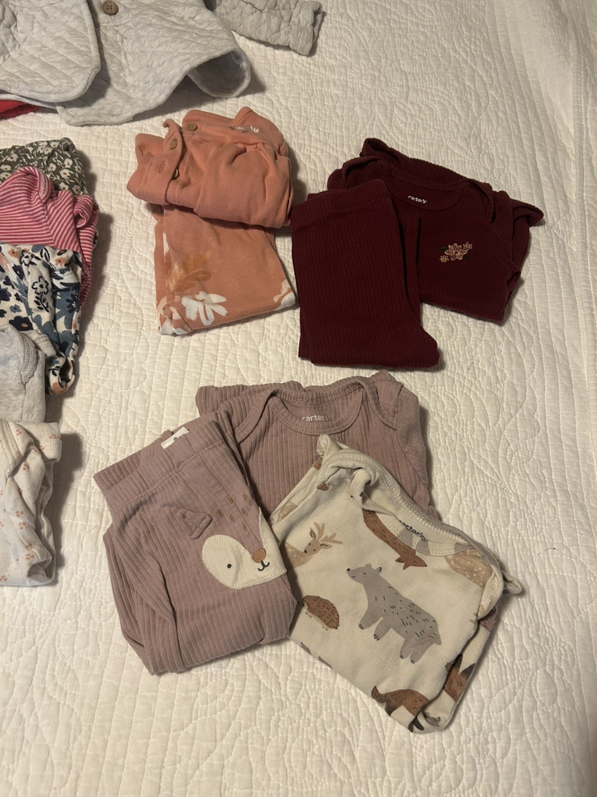 Carter&rsquo;s Baby Girl 6 Months Cotton Clothing Lot- 27 pieces- long sleeves