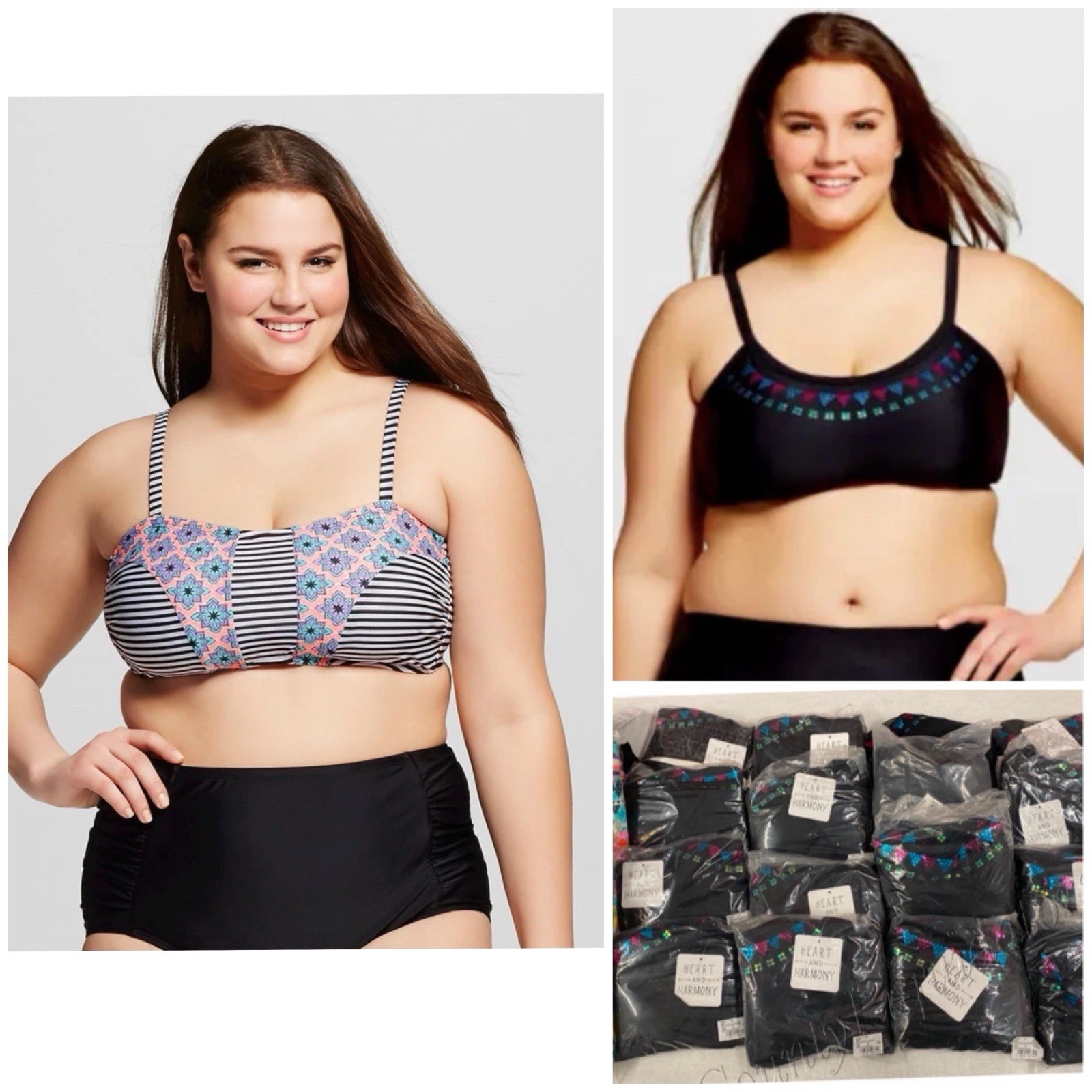 Women&rsquo;s Plus Size Wholesale Reseller Lot of 40 Pc. Swim Tops H & H Size 1X 2X