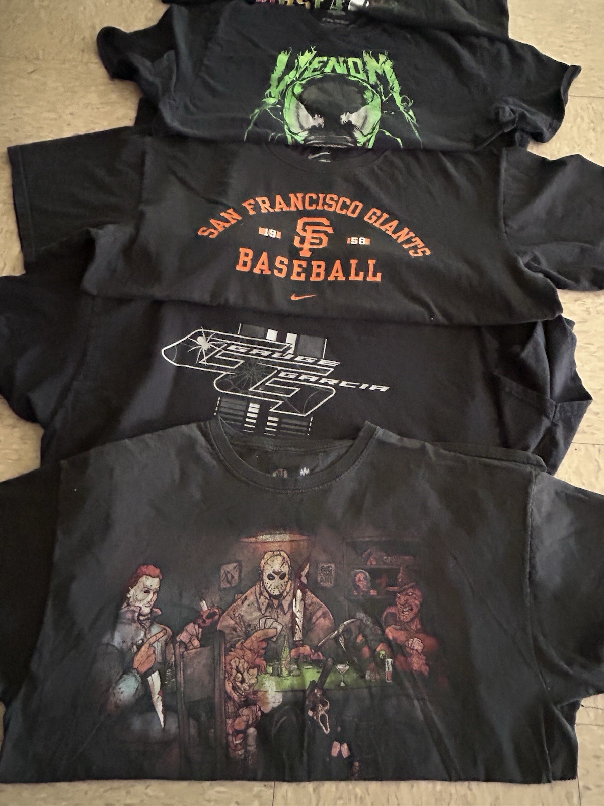 Nike Venom Graphic Print T-Shirts Lot M Cotton Unisex Giants Horror Reggae