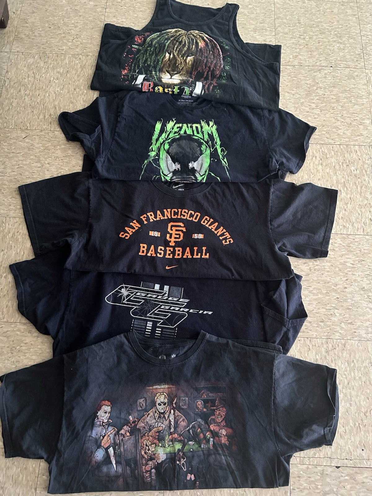 Nike Venom Graphic Print T-Shirts Lot M Cotton Unisex Giants Horror Reggae