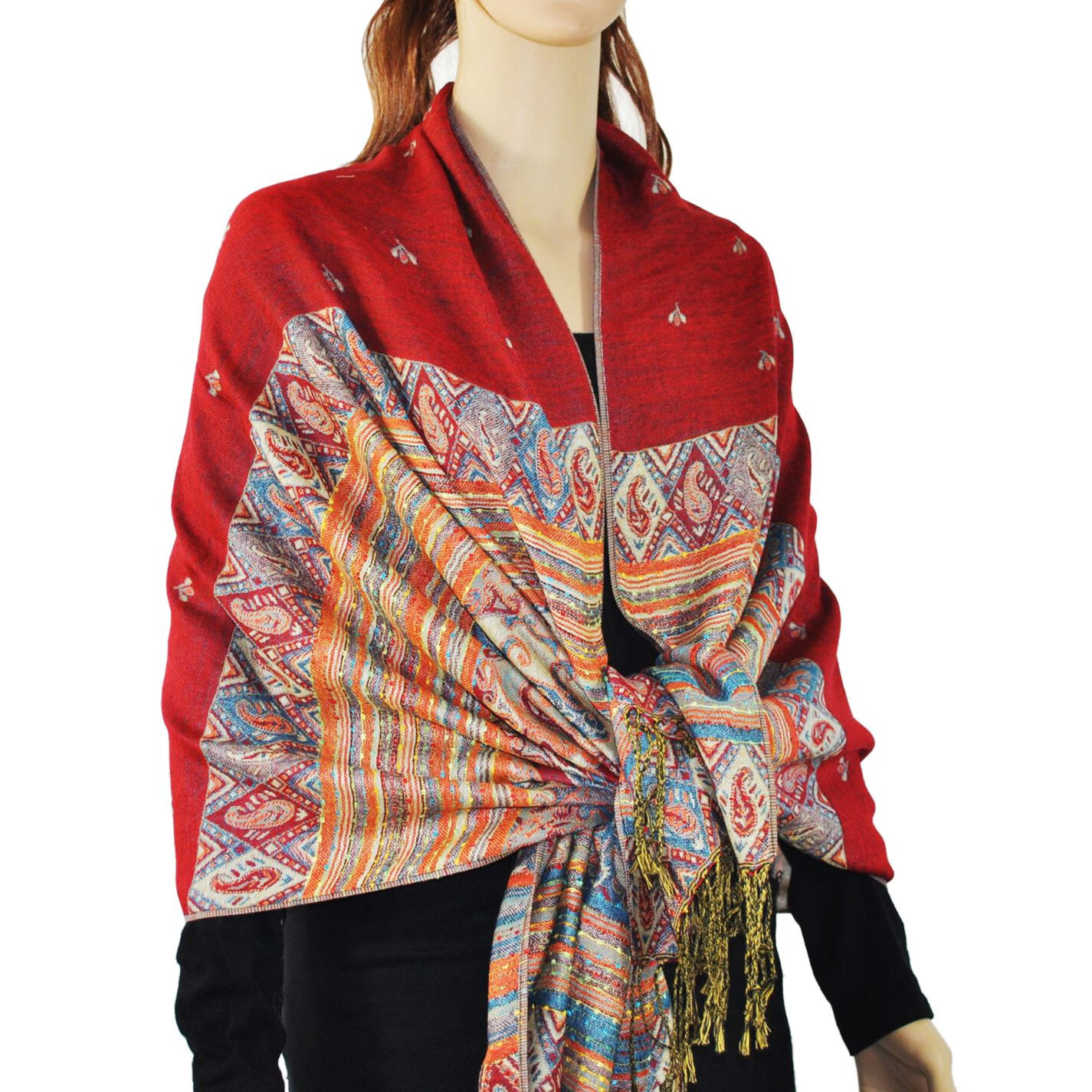 Fashion Rainbow Pashmina Scarf Shawl Wrap 1 Dozen, Assort Color
