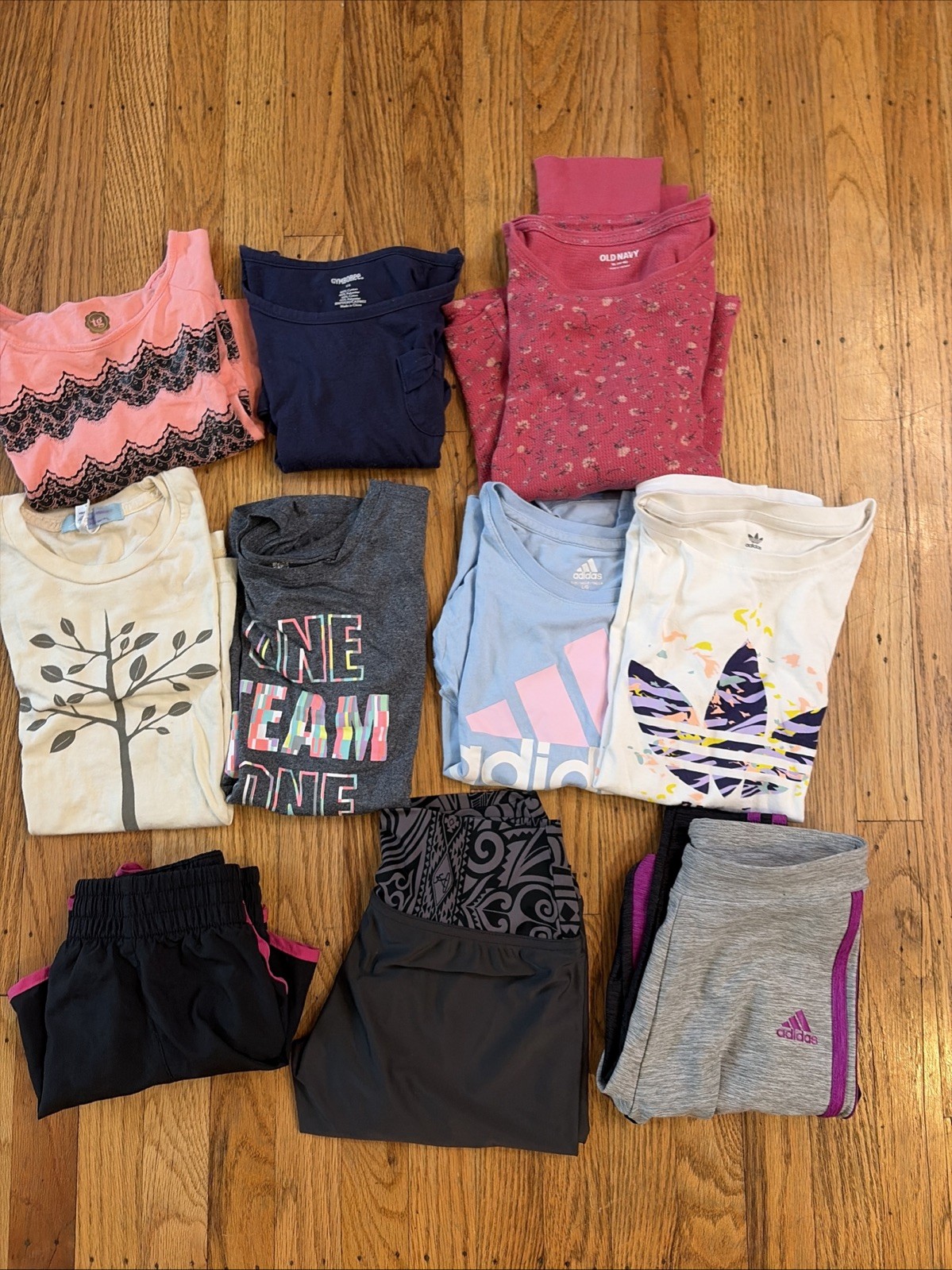 10 Piece Mix Clothing Lot For Teen Girls Sz 12-14 Adidas Nike Old Navy Gymboree